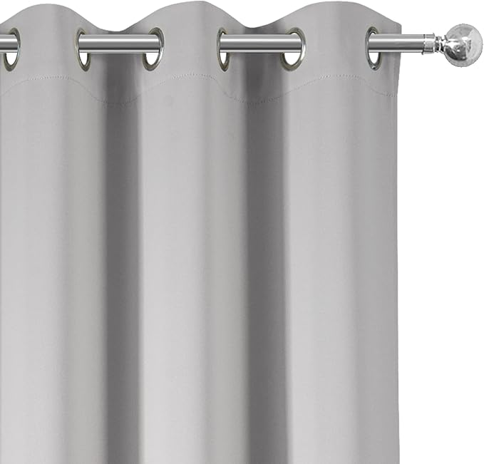 Blackout Curtains 38 x 84 inch/Light Grey Curtains Set of 2 Panels/Thermal Insulated Room Darkening Bedroom Curtains