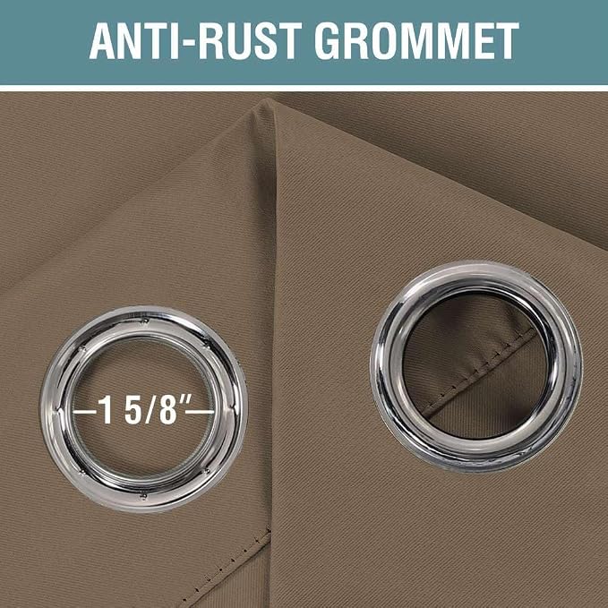 H.VERSAILTEX Blackout Patio Curtains 100 x 102 Inches for Sliding Door Extral Wide Blackout Curtain Panels Thermal Insulated Room Divider - Grommet Top, 8.5' Tall by 8.3' Wide - Macchiato