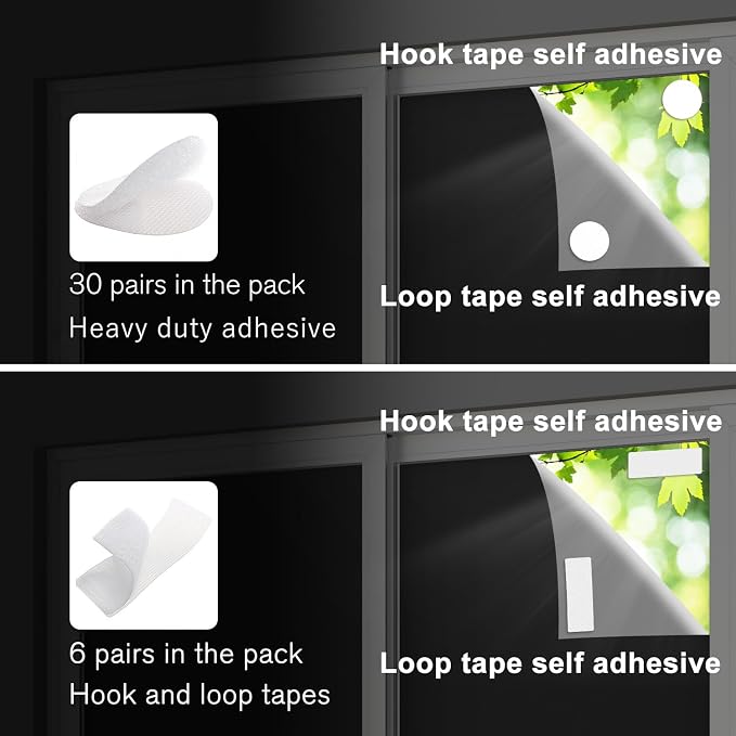 Blackout Curtains 100% Blackout Blinds Window Cover Portable Shades 118x57” | No Drill, Cuttable Fabric, Temporary Blinds, Indoor Window Shades, Bedroom Nursery RV Travel, Sun Blocker, Room Darkening