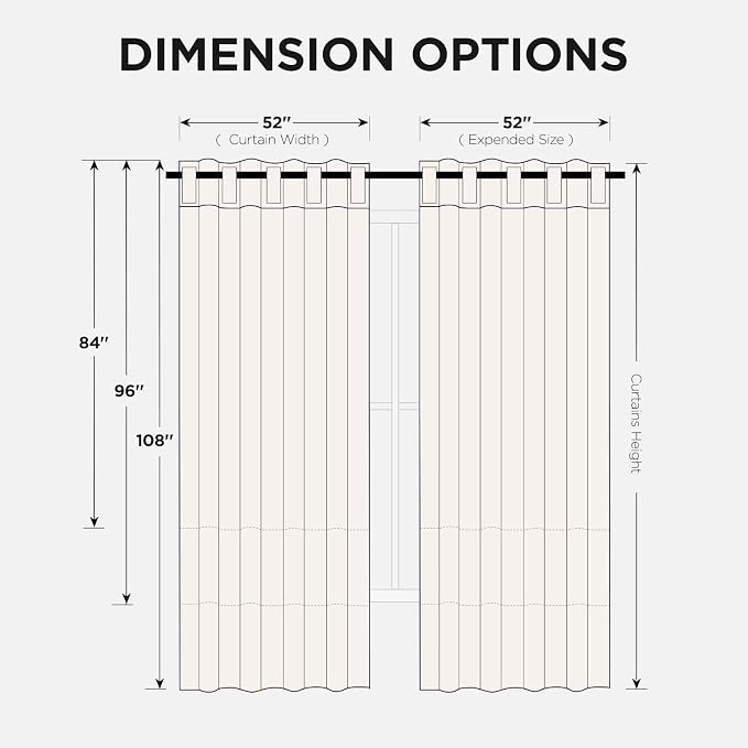 Joydeco Blackout Curtains 84 Inch Long for Bedroom, Thermal Insulated Black Out Curtains 2 Panels Set, Room Darkening Drapes for Living Room Window (W52 x L84 Inch, Beige)