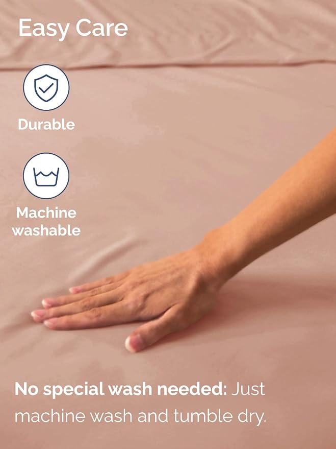 Extra Deep Cal King Fitted Sheet - Single Fitted Sheet Only - Mauve | Easily Fits 18 inch to 24 inch Mattress, Soft, Wrinkle Free, Breathable & Comfy, Extra Deep Pockets Hotel Luxury Fitted Sheet