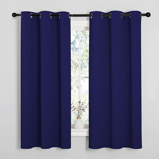 NICETOWN Blackout Curtain Panels, 1 Pair, 34 by 54-inch, Royal Blue | Window Treatment Energy Saving Thermal Insulated Solid Grommet Blackout Drapes/Draperies