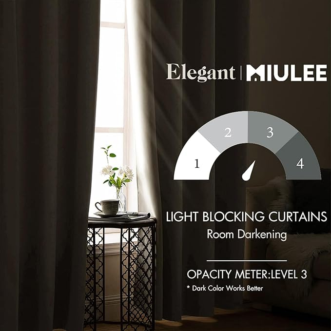 MIULEE Cream Blackout Bedroom Curtains Drapes 96 Inch Long 52"x96" | Grommet Top, Room Darkening Window Drapes, Privacy Protection, Thermal Insulated, Heat Blocking, Light Blocking