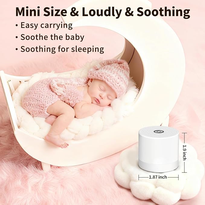 Sound Machine Mini White Noise Machine with 30 Soothing Sounds 4 Timers Memory Function for Newborn Baby Kids Adults Portable Rechargeable Sleep Brown Noise Machine for Travel Camping Home Office