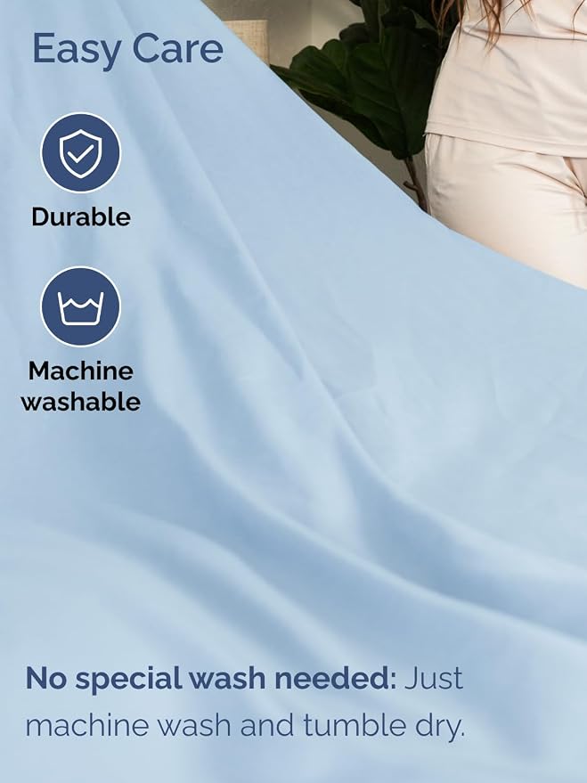 Extra Deep King Sheet Set - 6 Piece Breathable Cooling Sheets - Light Blue | Hotel Luxury Bed Sheets Set, Easy & Secure Fit, Ultra-Soft, Wrinkle & Fade Free, Comfy Sheets Set with Extra Deep Pockets