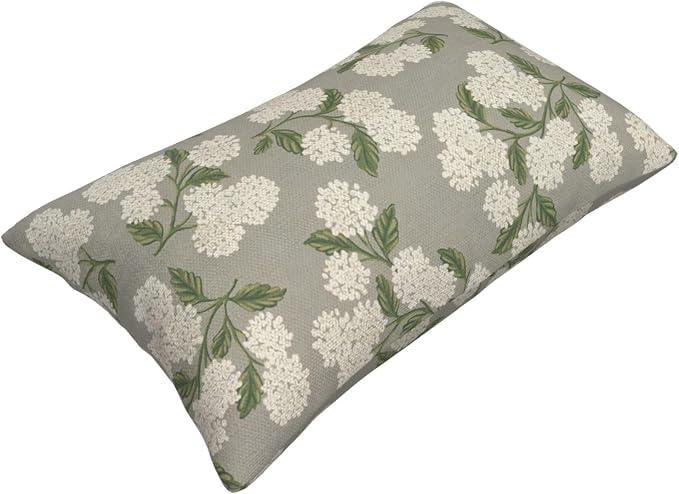 Grey Spring Pillow Covers 12x20 Inch 2 Pcs Gray Green Hydrangea Flower Decor Throw Pillows Vintage Floral Seasonal Summer Outdoor Decoration Pillowcase Linen Cushion Cover for Couch Sofa