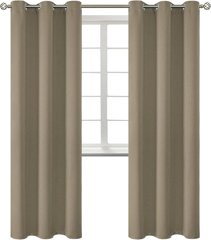 BGment Cocoa Room Darkening Curtains 84 Inch for Living Room - 2 Panels | Grommet Top, Light-Blocking, Sunblock, Thermal Insulated, Window Drapes for Bedroom, 38x84 Inch