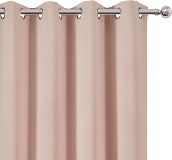 Blush Thermal Blackout Curtains/52 x 45 Inch/Set of 2 Panels Room Darkening Curtains