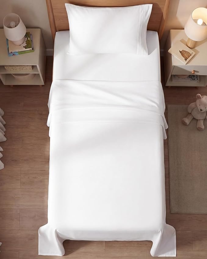 Twin Size 3 Piece Sheet Set - Breathable & Cooling Sheets - Antique White | Hotel Luxury Bed Sheets for Women & Men, Deep Pockets, Easy-Fit, Extra Soft and Wrinkle Free Sheets, Oeko-Tex Bed Sheet Set