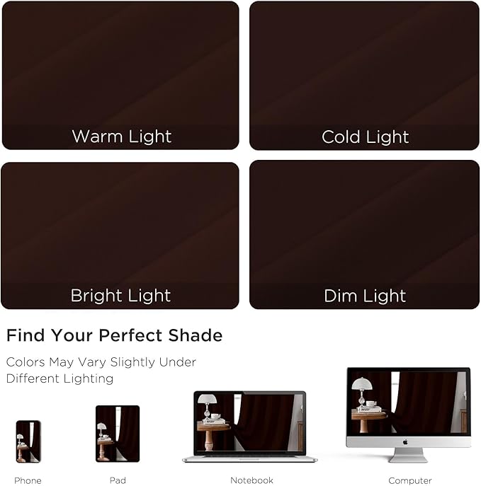 CUCRAF Blackout Curtains 90 inch Length 2 Panels Set, Rod Pocket Room Darkening Drapes for Bedroom Living Room, Insulated Thermal Light Blocking Window Curtain (W52 x L90 Inch, Chocolate)