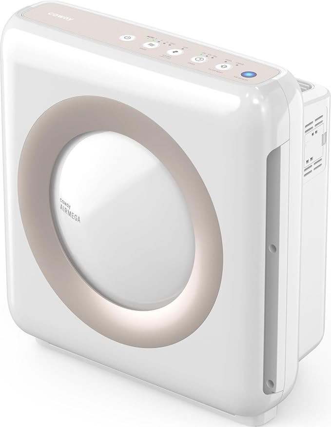 COWAY Air Purifier for Home Up to 1,748ft², HEPA Filter for Smoke, Allergies, Pet Dander, Odor, Air Quality Monitor, Auto&Eco Mode, Timer, Filter Indicator, 3yr Warranty, Mighty AP-1512HH(W), White