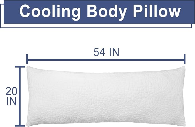 DWCN Adjustable Body Pillow for Adults - 20x54 Inch Shredded Memory Foam Body Pillow with Removable & Washable Pillowcase, Full Body Support for Side Sleepers, Pregnancy & Pain Relief