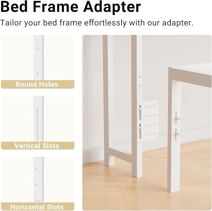 Unikito Queen Size Headboard with Storage, Headboards with Power Outlets and RGB LED Lights, Sturdy Head Board for Queen Size Bed, Stable Headboard Only for Bedroom, Dorm Room, Guest Room, White
