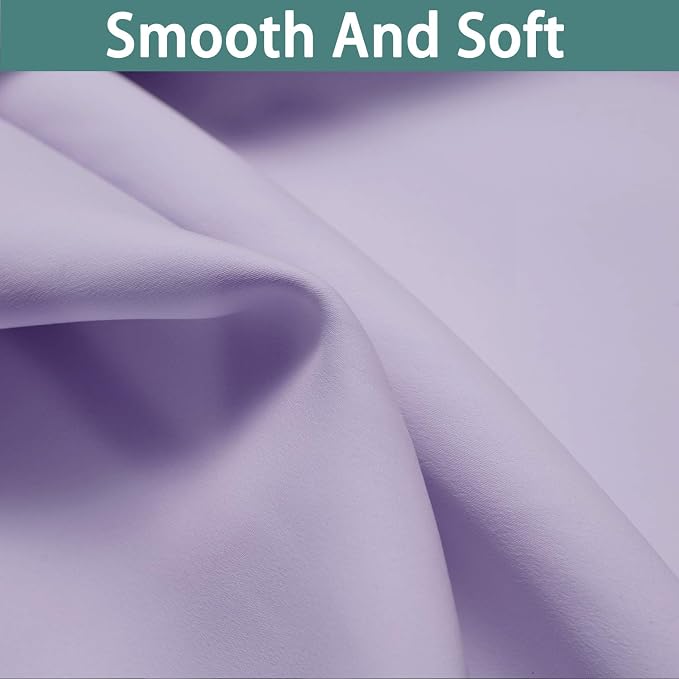 Yakamok Lilac 100% Blackout Patio Door Curtain Panels W100 x L84,1 Panel | Noise Reducing Barrier Panel for Sliding Glass Door, 2 Thick Layers Heat Full Light Blocking Patio Door Drapery