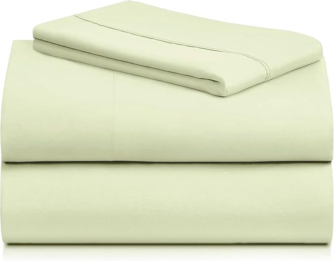 LuxClub Twin Size Sheets Set, Cooling & Soft Deep Pocket Bed Sheets, 3PC | LuxClub Silky Fitted Sheet & Pillowcase Sets, Breathable Hotel Luxury Bedding for Mattress Wrinkle Free, Sage Green