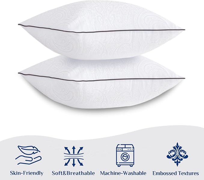 JOLLYVOGUE Euro Pillows for Sleeping, Soft and Supportive Throw Pillows for Couch, Bed and Sofa, Down Alternative Pillow, 26x26 Inches