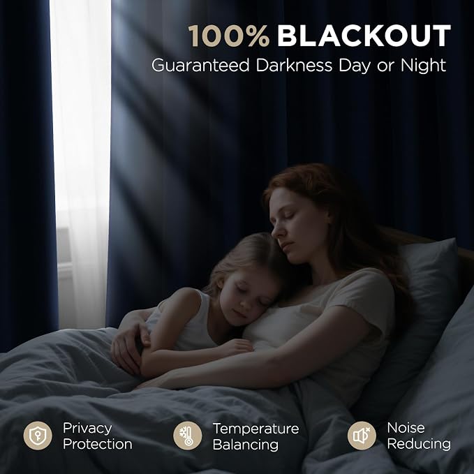 Joydeco 100% Blackout Curtains Velvet Black Out Curtain 72 Inch Drapes | for Bedroom Living Room, Heat and Light Blocking, Thermal Insulated Luxury Heavy Duty Curtain 2 Panels Grommet Top