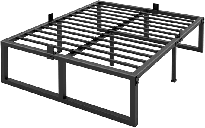 Yitong Angel California King Bed Frame, 18 Inch High 3500 lbs Metal Platform, Mattress Foundation with Steel Slat Support/No Box Spring Needed/Noise Free/Non-Slip/Easy Assembly
