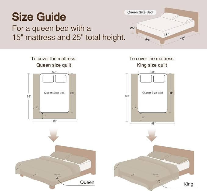 GOONE 100% Cotton Quilt Queen Size Bedding Quilt Sets 98x98 in, Light Beige | Lightweight Breathable Bedspread Coverlet for Summer, Farmhouse Stitched Medallion Pattern Queen Quilt Set & 2 Pillow Shams