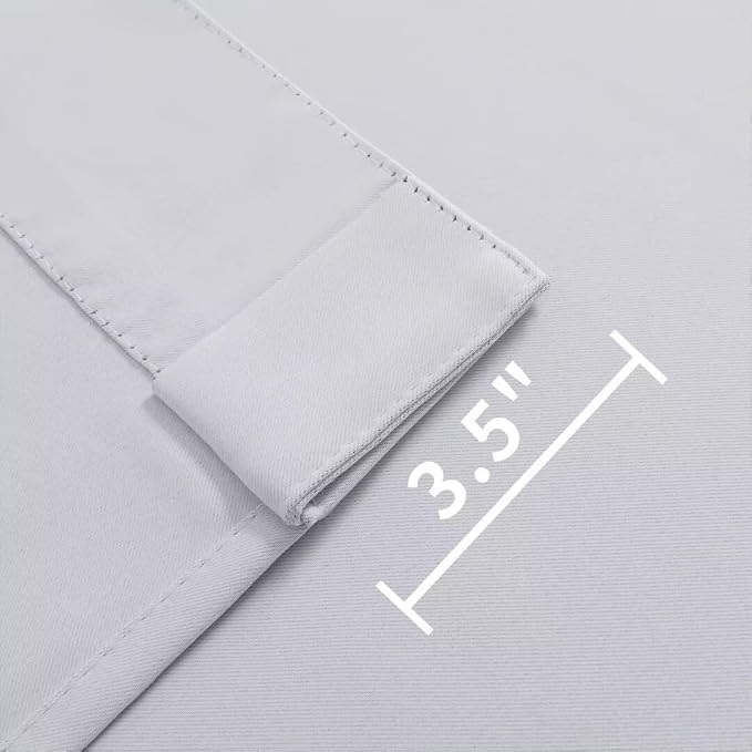 Joydeco 108 Inch 60% Blackout White Curtains 2 Panels,Elegant Soft Sheer Curtains for Bedroom,Thermal Insulated Black Out Drapes for Living Room,Rod Pocket Back Tab Drapes(W52xL108 Inch,Greyish White)