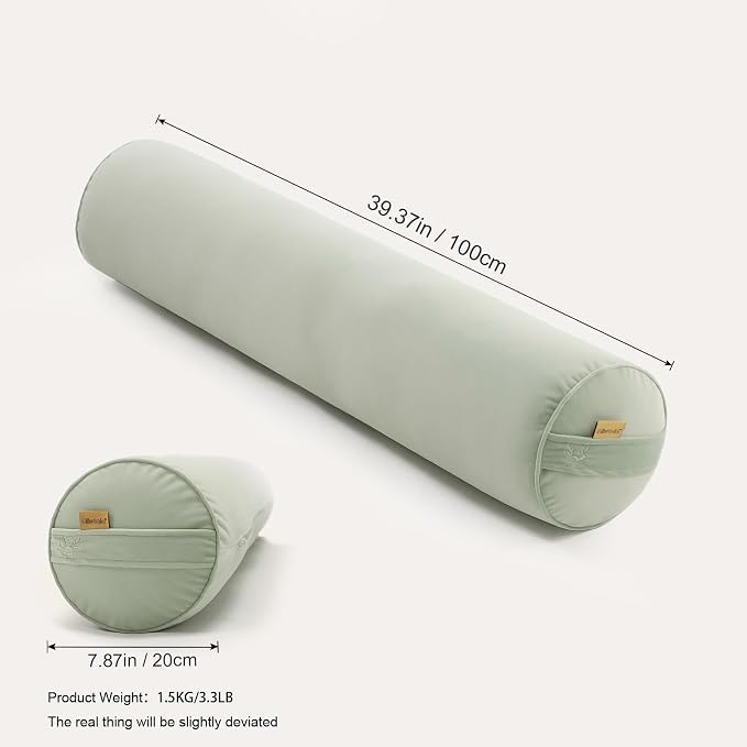 Body Pillow for Adults,Long Round Pillow,Big Cylindrical Pillow,Large Full Bolster Pillows for Side Sleepers (Celadon Green, 39.37"*7.87")