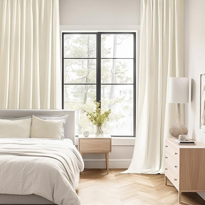 MIULEE Birch Back Tab Blackout Curtains 52x63 Inches Long 2 Panels Set | Rod Pocket Pinch Pleated, Thermal Insulated, Room Darkening, Light Blocking, Privacy Curtains for Living Room Bedroom