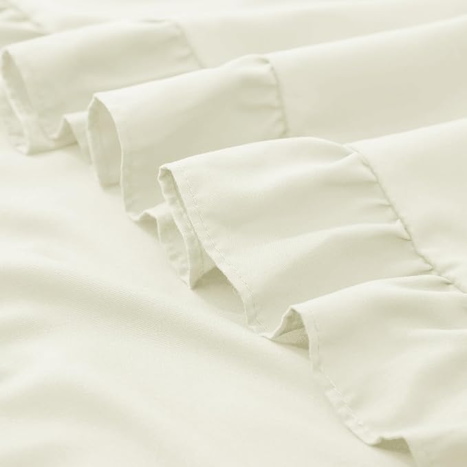 KKJIAF 2 Pack Ruffle Pillow Cases 18x18 Inches, Beige | Square Ruffled Pillow Covers, Microfiber Wrinkle Resistant Pillow Shams with Envelope Closure for Sofa Bed Living Room