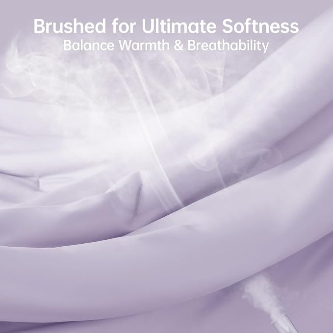 Full Comforter Sets, All Season Ultra Soft Down Alternative Bedding - 3 Piece Lightweight Bed Set Includes 1 Comforter (82"x86") and 2 Pillow Shams (20"x26"), Lavender