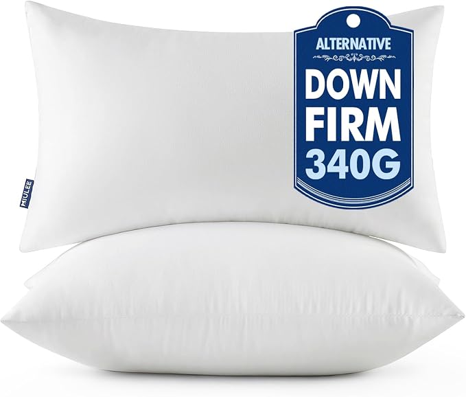 MIULEE 14x20 Throw Pillows Inserts 2 Pack, Decorative Pillows for Couch Bed | 100% Virgin Filling, Full and Fluffy, Lumbar, Back and Neck Support
