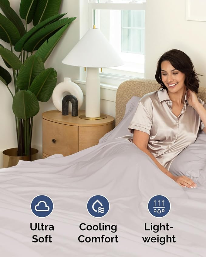 Twin XL Size Flat Sheet - Pack of 4, College Dorm Essentials - Light Grey | Ultra-Soft, Comfy, Breathable & Cooling, College Dorm Room, Fade & Wrinkle Free, Stain & Shrink Resistant Bedding, Oeko-Tex