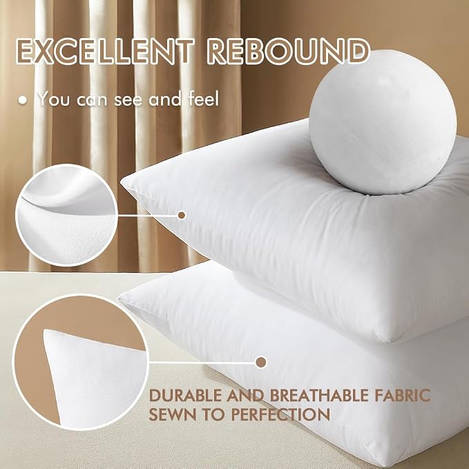 MIULEE 12x20 Inches Pillow Inserts Pack of 4, Decorative Throw Pillow Inserts for Couch