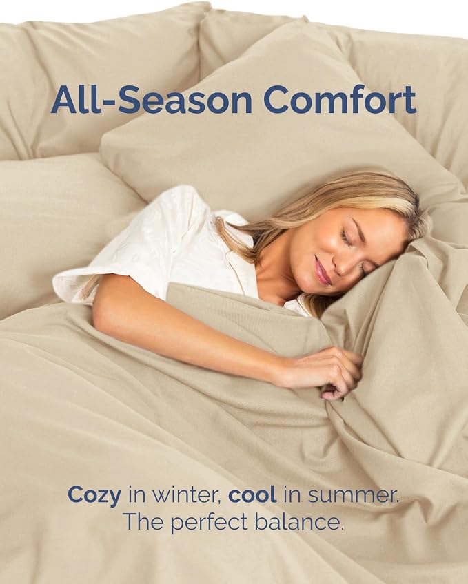 Queen Flat Sheet - Single Top Flat Sheet Only - Soft & Cooling - Cream | Hotel Luxury Top Flat Sheet Only, Ultra-Soft, Breathable & Cooling, Fade & Wrinkle Free, Easy-Care, Stain & Shrink Resistant