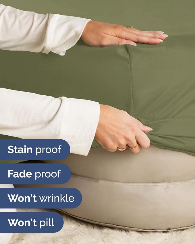 Extra Deep Flex Top Split Head King Fitted Sheet - Hotel Luxury Single Fitted Sheet Only - Easily Fits 18 inch to 24 inch Mattress - Ultra Soft, Wrinkle Free w/Extra Deep Pockets - Sage Green