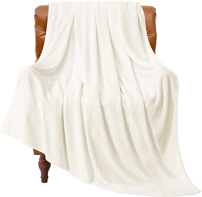 BEDELITE Fleece Blanket Soft Plush Throw for Couch Cream 50"x60" | Ultra Soft Fleece, Plush Microfiber, Lightweight Warmth, All Season Comfort, Fade Resistant, Machine Washable, Couch Sofa Bed
