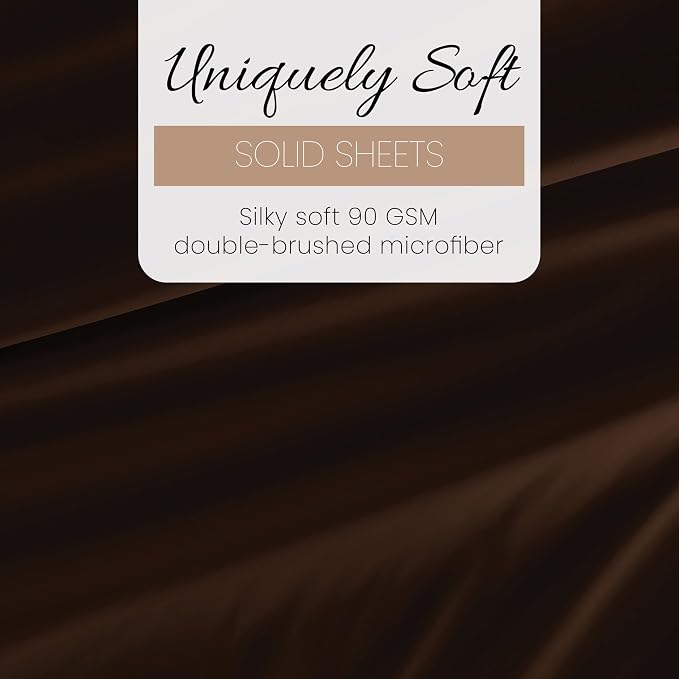 Linen Market Brushed Microfiber Twin XL Sheet Set 3 Piece – Oeko-TEX Certified Ultra Soft & Wrinkle-Free - 16" Deep Pocket Sheets - Easy Care Twin XL Size - Chocolate