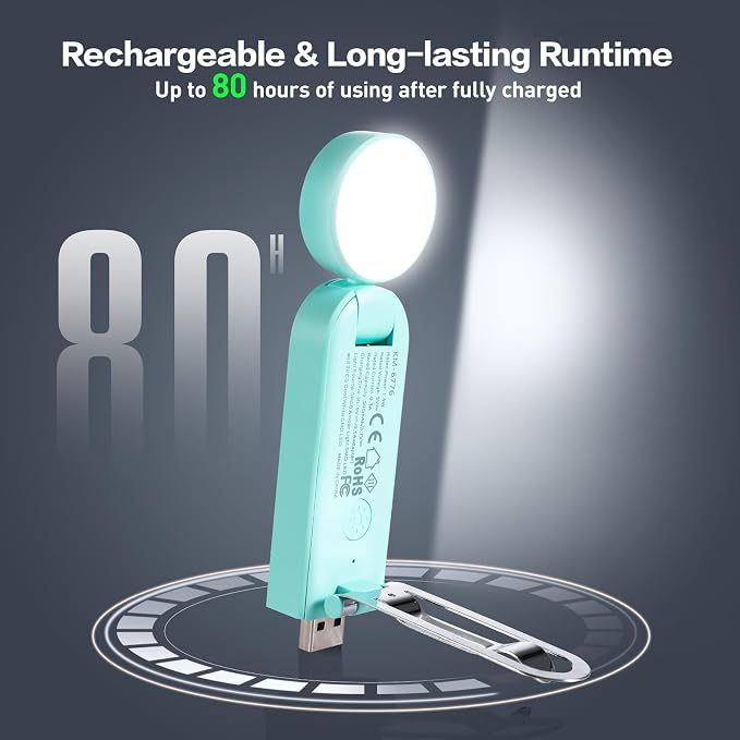 VAVOFO USB Rechargeable Book Light, Bookmark Clip on LED Reading Light | 3 Colors 9 Lighting modes clip on book light, Eye Care Glow for Bed Reading, Christmas Gift for Bookworms, Book Accesories