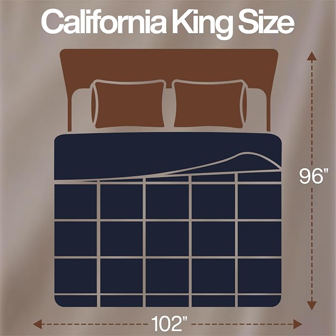 Utopia Bedding California King Comforter, Duvet Insert, Navy, 96 x 102 in | Soft and Fluffy Down Alternative Bed Comforter, All Season, Breathable, Corner Tabs, Box Stitched, Durable, Machine Washable