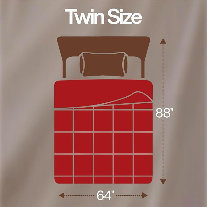 Utopia Bedding Twin Comforter, Duvet Insert, Red, 64 x 88 Inches | Soft and Fluffy Down Alternative Bed Comforter, All Season, Breathable, Corner Tabs, Box Stitched, Durable, Machine Washable