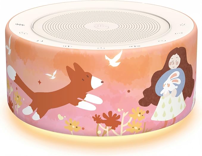 Kipcush White Noise Machine for Baby & Adults, Sleep Sound Machine with 30 Soothing Sounds, 8-Color Night Light, Memory Function, White Noise for Sleeping, Nursery, Office, Travel, Relaxation