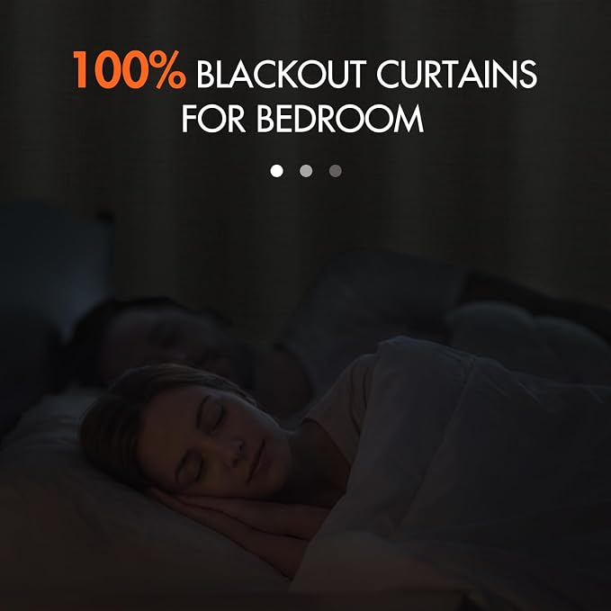 MIULEE 100% Blackout Curtains Linen Curtains & Drapes 90 Inches Long, Beige | 2 Panels, Full Black Out, Thermal Insulated, Room Darkening Window Curtains for Bedroom Living Room , Back Tab & Rod Pocket