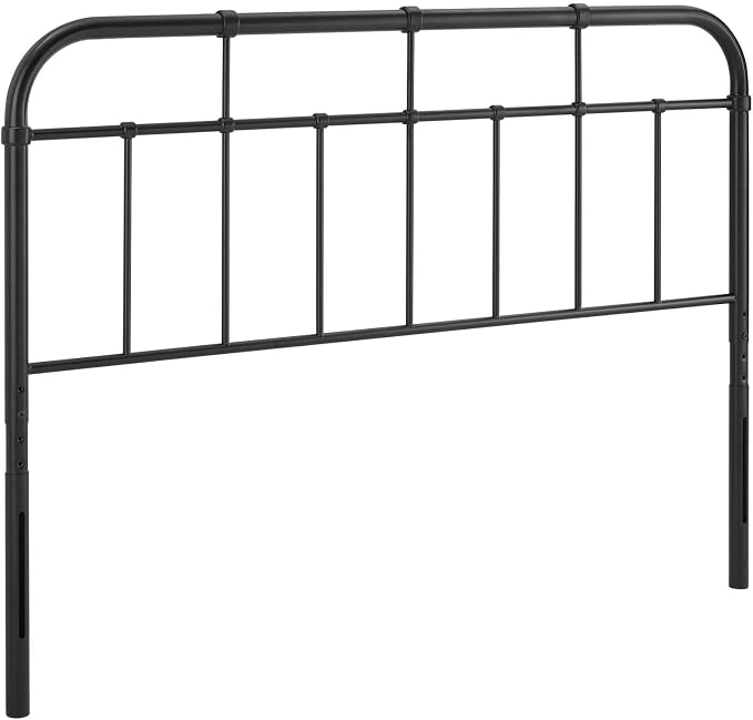 Modway Alessia Modern Farmhouse Metal King Headboard in Black
