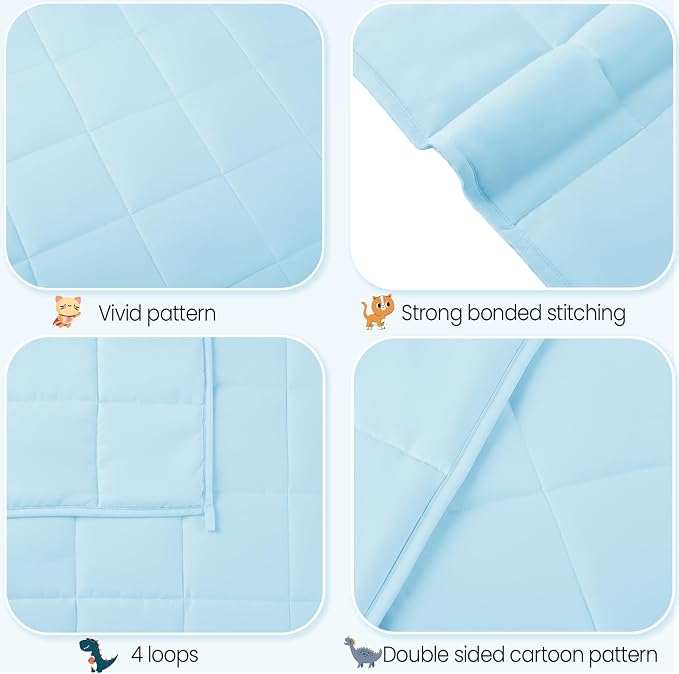 Weighted Blanket - 5 lbs Lightblue Heavy Blanket - Small Size Breathable Lap Blanket(36"x48", 5 lbs)