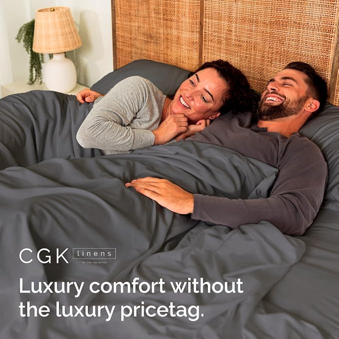 Bulk Case Pack of 20 Flat Sheets - Twin XL Size Flat Sheets - Dark Grey | Wholesale Bulk Flat Sheets for Hotels, Spas & Airbnbs, Soft, Cooling & Breathable, Wrinkle Free, Fade & Shrink Resistant
