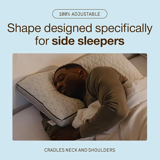 Coop Home Goods Eden Cut-Out Bed Pillow for Side Sleepers, King Size, Adjustable Medium Soft Memory Foam Cooling Pillow with Ergonomic Shoulder Cut-Out, CertiPUR-US/GREENGUARD Gold