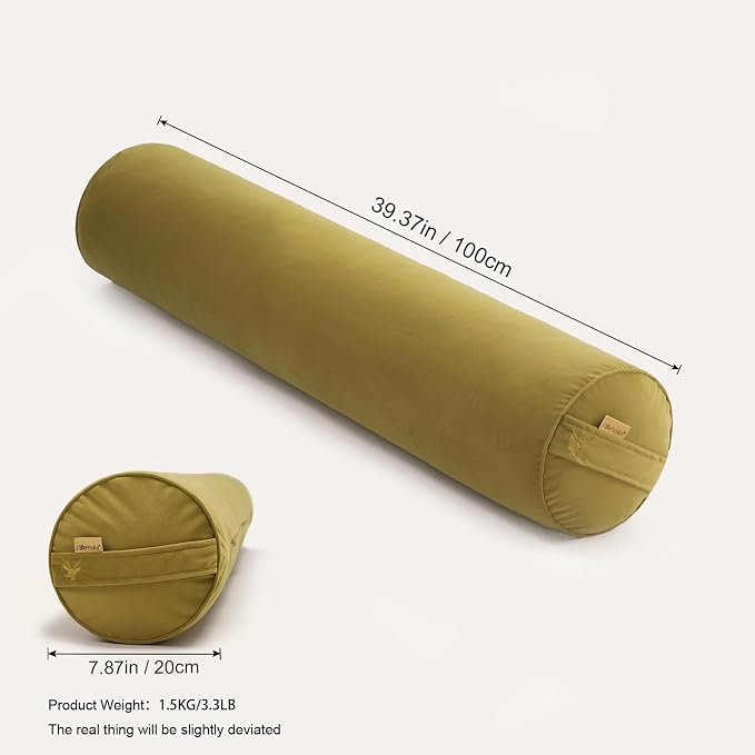 Body Pillow for Adults,Long Round Pillow,Big Cylindrical Pillow,Large Full Bolster Pillows for Side Sleepers (Golden Yellow, 39.37"*7.87")