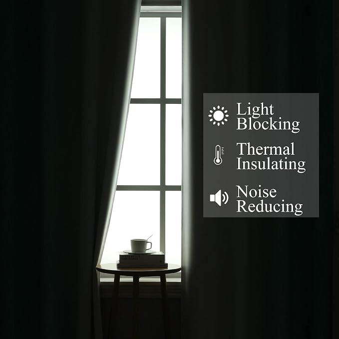 Teal and Grayish White Ombre Blackout Curtains for Living Room 84 Inch Long | Estelar Textiler Room Darkening Curtains for Bedroom,Thermal Insulated,Light Blocking Grommet Window Drapes,42Wx84L,2 Panels