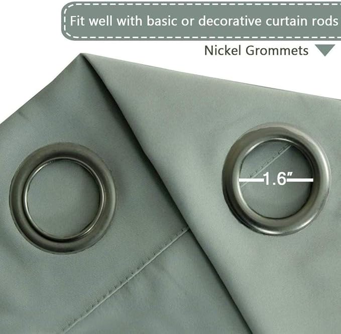 H.VERSAILTEX Blackout Patio Curtains 100 x 90 Inches for Sliding Door Extral Wide Blackout Curtain Panels Thermal Insulated Room Divider - Grommet Top, 7.5' Tall by 8.3' Wide - Light Sage