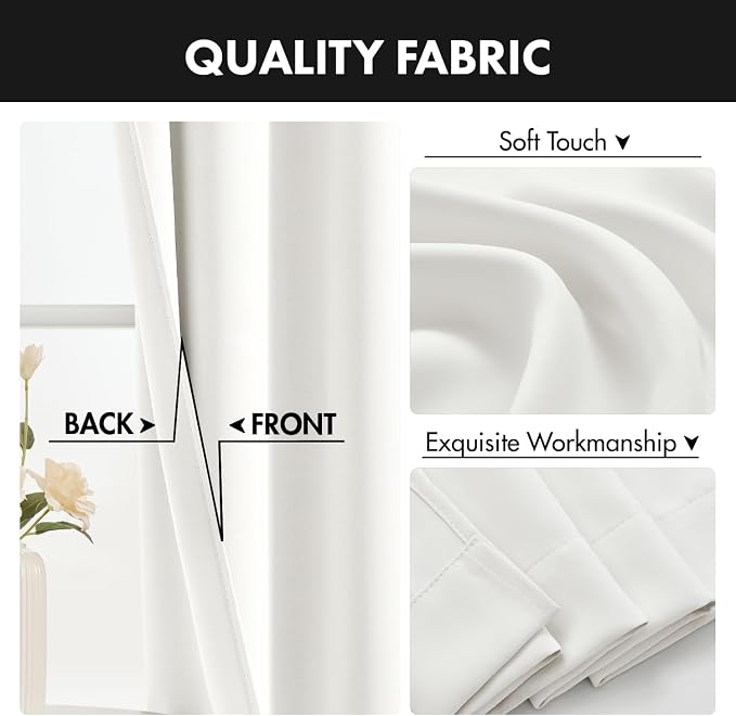 MIULEE 4-Panel 36 Inch Blackout Kitchen Tier Curtains Over Sink Natural | Privacy Protection, Heat/Light Blocking, Cafe Curtains, Top&Bottom Rod Pocket, Suitable for Small Windows, Soft&Durable