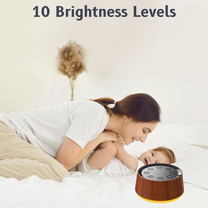 Brown Noise Sound Machine with 30 Soothing Sounds 12 Colors Night Light White Noise Machine for Adults Baby Kids Sleep Machines with 36 Volume Levels Memory Function 5 Timers for Home Office Travel