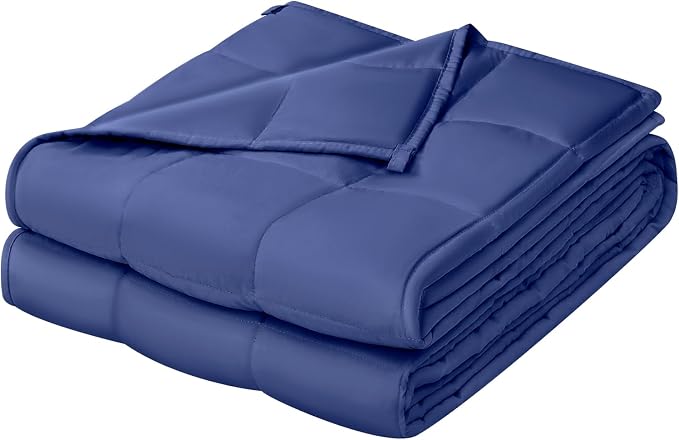 ZonLi Weighted Blanket for Adults (60"x80", 15lbs, Dusk Blue) | Queen Size High Breathability Cooling Heavy Blanket, Soft Material with Premium Glass Beads, All-Season, Easy Care